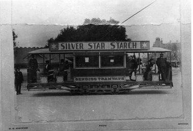 ESCo Bendigo Tram with advert for Silver Starch