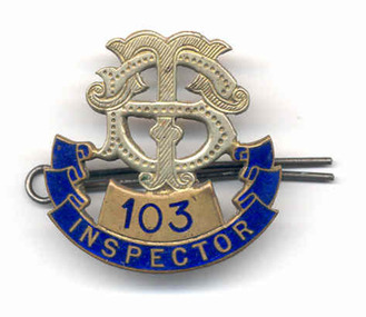 Badge - MMTB Inspector, Stokes & Sons Melbourne, 1940's?