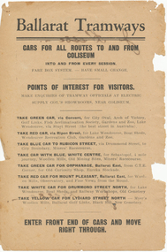 Pamphlet, Electric Supply Co. of Vic (ESCo), Cars for all routes to and from the Coliseum, 1920's