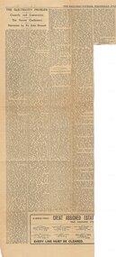 Newspaper item "The Electricity Problem"