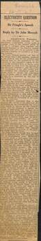 Newspaper Item "The Electricity Question"