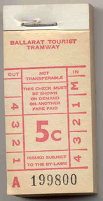Ephemera - Ticket/s, Ballarat Tramway Museum (BTM), BTPS - 5c, Oct. 1975