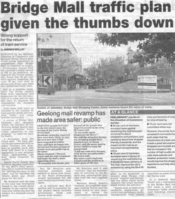 Newspaper, The Courier Ballarat, "Bridge Mall traffic plan given the thumbs down", 8/06/2002 12:00:00 AM
