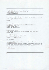 Document - Letter/s, Warren Doubleday and  Lee Willmott, 2002
