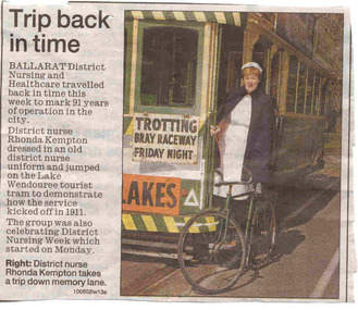 Newspaper, The Courier Ballarat, "Trip Back in Time", 10/08/2002 12:00:00 AM