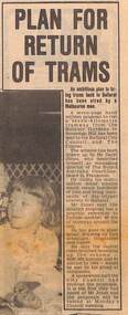 Newspaper, The Courier Ballarat, "Plan for return of Trams", 16/01/1980 12:00:00 AM