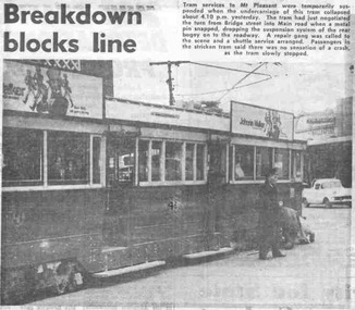 Newspaper, The Courier Ballarat, "Breakdown blocks line", 2/07/1971 12:00:00 AM