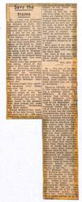 Newspaper, The Courier Ballarat, "Save the Trams", 19/08/1971 12:00:00 AM