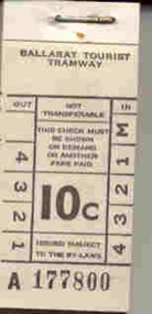 Ephemera - Ticket/s, Ballarat Tramway Museum (BTM), BTPS 10d, 1972