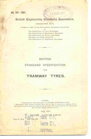 British Standard Specification for Tramways tyres - cover
