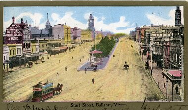 Postcard, Sturt St. from top of the Nicholl and Allan Building, c1904
