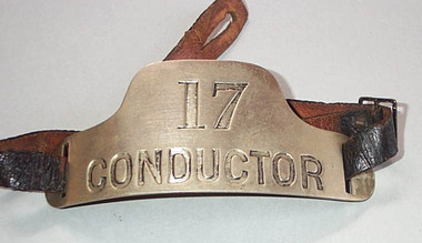 Functional Object - Cap Badge, Stokes & Sons Melbourne, "17 Conductor", 1905?