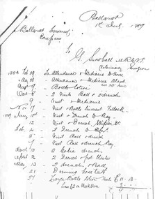 Document - Photocopies, Gold Museum, Invoice dated 1st Aug 1889 from G. Snowball, 1999