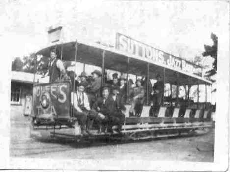  ESCo No. 19 or 20, summer toastrack tramcar at depot