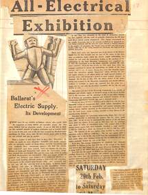 Newspaper clipping re all-electrical exhibition.