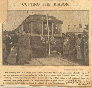 Newspaper, The Courier Ballarat, "Cutting the Ribbon", 1937