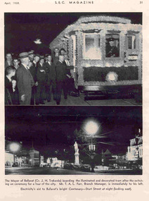 Photograph - Illustration/s, State Electricity Commission of Victoria (SEC), Ballarat SEC illuminations, Apr. 1938