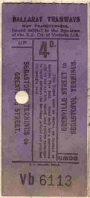 Ephemera - Ticket/s, J.J. Miller, ESCo 4 d ticket, early to mid 1920's