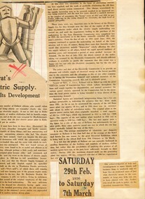 Newspaper, "From Horse Tram to Trolly Bus"   (note spelling), pre 1940