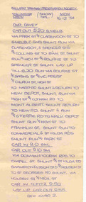 Ephemera - MMTB Special Table, Melbourne and Metropolitan Tramways Board (MMTB), Dec. 1974