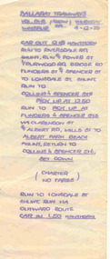 Ephemera - MMTB Special Table, Melbourne and Metropolitan Tramways Board (MMTB), Dec. 1975