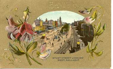 Postcard, Valentine & Sons Publishing Co, Sturt St. from Grenville St. looking west, c1905
