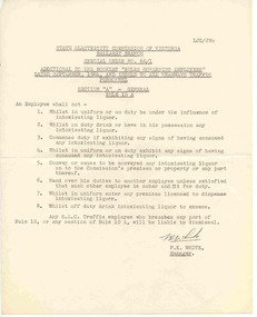 Document - SEC Instruction Sheet, State Electricity Commission of Victoria (SEC), Special order No. 66/1, 1966