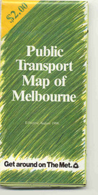 Map, Ministry of Transport and  The Met, "Public Transport Map of Melbourne" -  "Effective August 1988", 1988