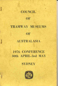 Book, South Pacific Electric Railway, "Council of Tramway Museums of Australasia 1976 Conference 30 April - 3rd May Sydney 1976", 1976