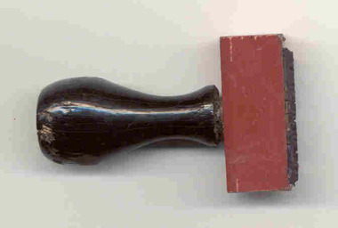 Functional Object - Rubber Stamp, Andrew Cook, "Check Ticket / No Cash Value", c1975
