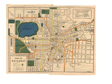 Map, Greater Ballarat Association and  George Netherway, "Map of Ballarat", c1945