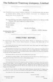 Document - Photocopies, Alan Bradley, "The Ballaarat Tramway Company Limited - Half Yearly Reports", c1995