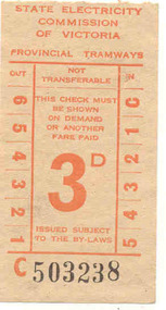 Ephemera - Ticket/s, State Electricity Commission of Victoria (SECV), Set of 8 number SEC 3d, 1950's