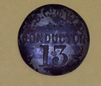 Badge - ESCo Conductor, Stokes & Sons Melbourne, 1905