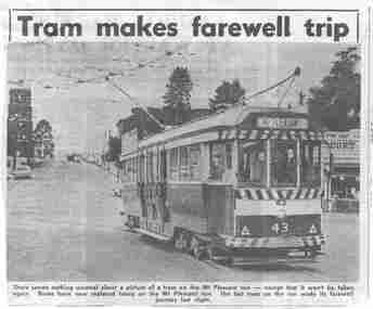 Newspaper, The Courier Ballarat, "Tram makes farewell trip", 6/09/1971 12:00:00 AM
