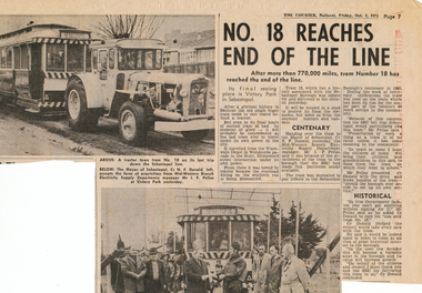 Newspaper, The Courier Ballarat, "No. 18 Reaches End of the Line", 1/10/1971 12:00:00 AM