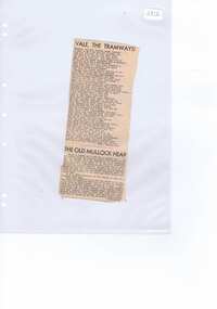 Newspaper, SMP, "Vale, The Tramways!", Sep. 1971