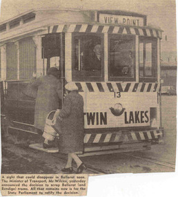 Newspaper, The Courier Ballarat, announcement the previous day by the Minister of Transport, 19/7/1968?