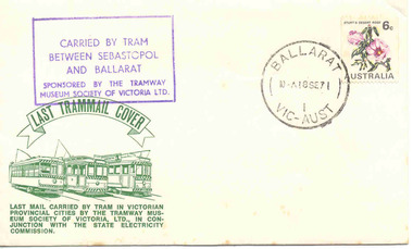 Document - Letter and Envelope, Tramway Museum Society of Victoria (TMSV), "Last Trammail Cover", 9/1/971
