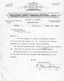 Document - Photocopy, Brian Robertson, ESCo letterhead to Mr. J. Lazarus Esq, Aug. 1993
