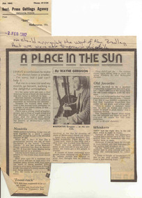 Newspaper, Herald Sun, "A Place in the Sun", 2/02/1982 12:00:00 AM