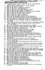 Document - Instruction, State Electricity Commission of Victoria (SEC), "Questions to be verbally answered by all trainee motormen before commencing duty in that capacity.", late 1940's?