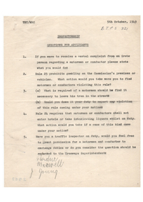 Document - Instruction, State Electricity Commission of Victoria (SECV), "Inspectorship Questions for Applicants", Oct. 1949