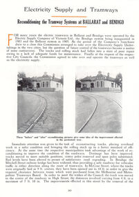 Document - Photocopy, M. Sayers, "Electricity Supply and Tramways / Reconditioning the Tramway Systems at Ballarat and Bendigo", 2000?