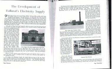 Document - Photocopy, M. Sayers, "The Development of Ballarat's Electricity Supply", 2000?