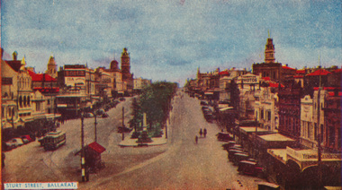 Postcard, Sturt St. in the mid 1940's