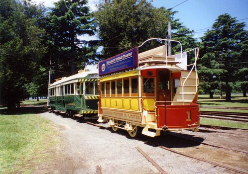 trams 1 & 38 on depot fan
