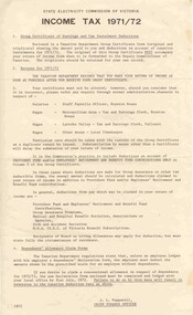 Document - Instruction, State Electricity Commission of Victoria (SEC), "Income Tax 1971/72", 1972