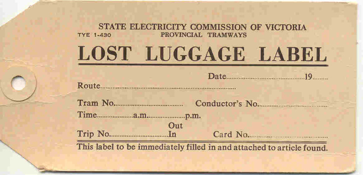 "Lost Luggage Label"