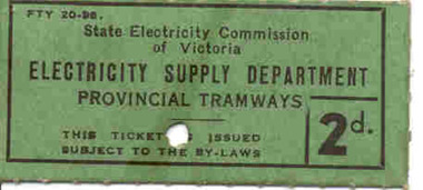 Ephemera - Ticket, State Electricity Commission of Victoria (SECV), "Section Ticket 2d", 1937